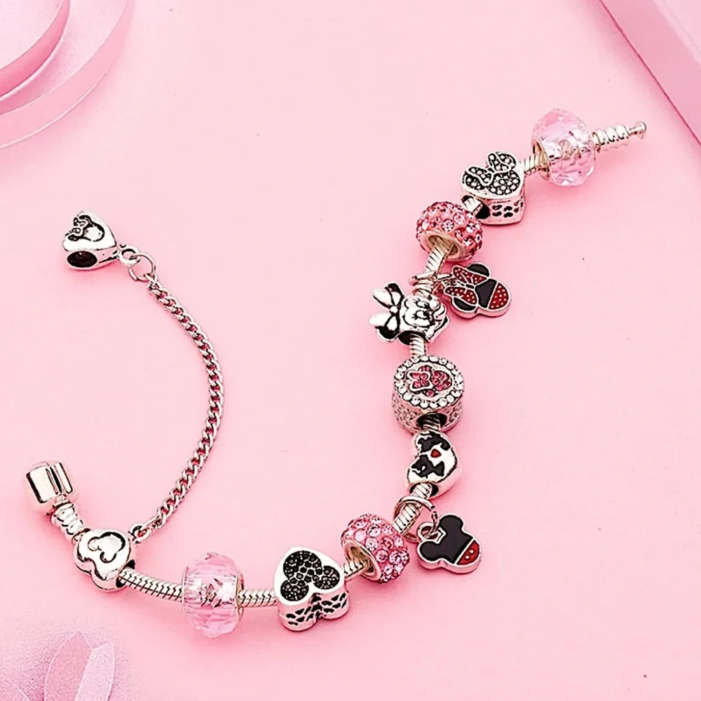 Disney Mickey & Minnie Mouse Pandora Charm Bracelet - Picture 3 of 5
